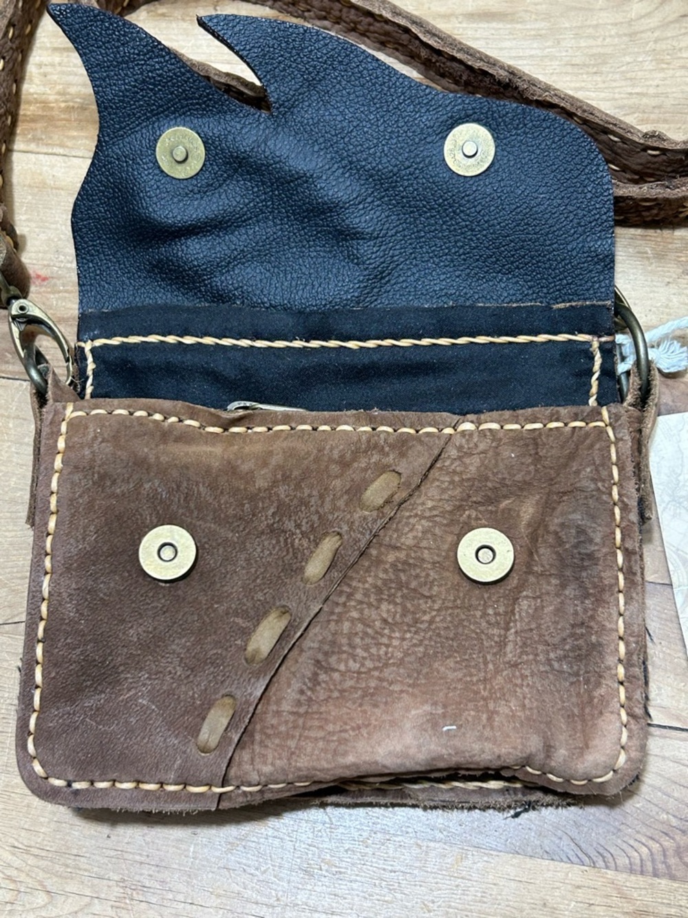 Handmade Buffalo Leather Mini Crossbody - Picture 3 of 9